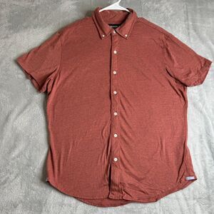 Bonobos Shirt Mens M Red Stripe Button Down Short Sleeve Golf Casual Stretch